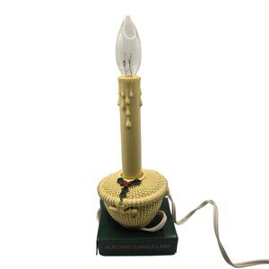 Vintage Wicker Nantucket Basket Electric Candle Lamp Dripping Wax Design Holly A